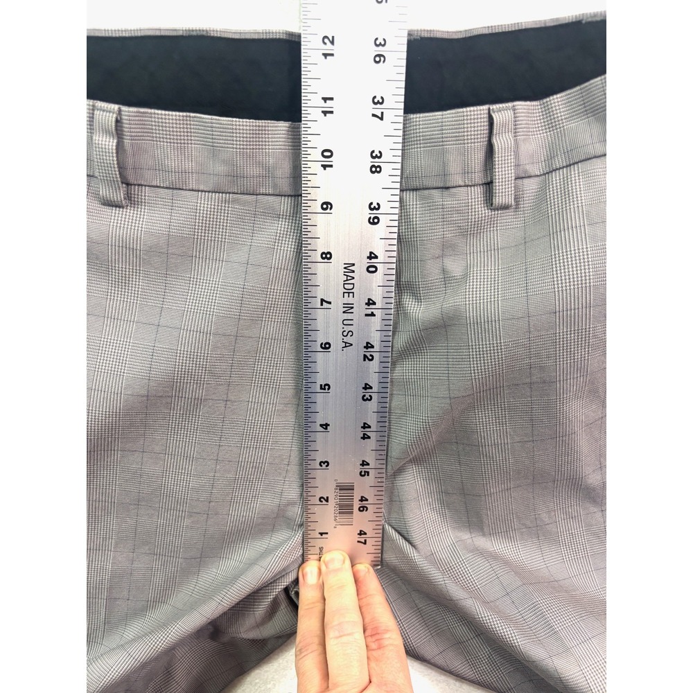 Brooks Brothers 36x30 Gray Glen Plaid Lightweight Advantage Chino Clark Pants - Picture 3 of 9